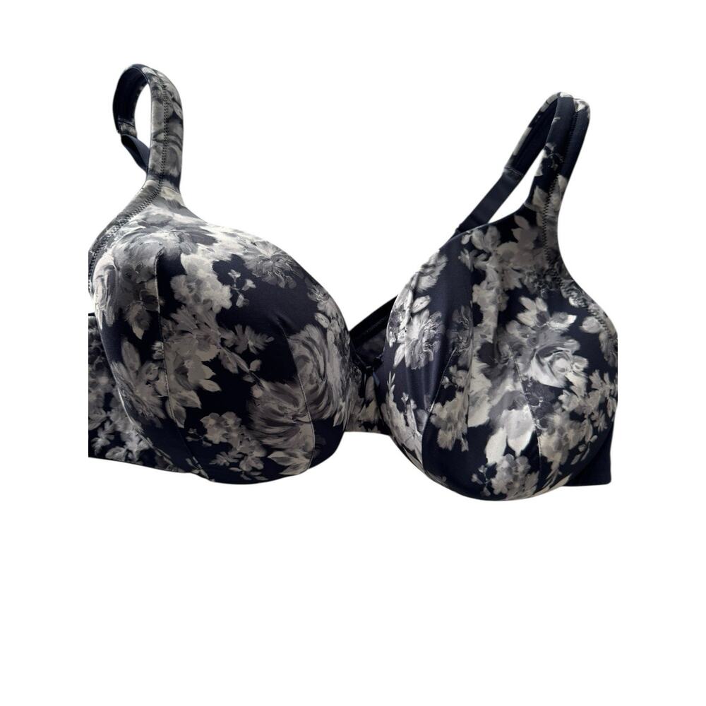 New Cacique 42C Bra Dark Floral Backsmoother Lightly Lined Full Coverage